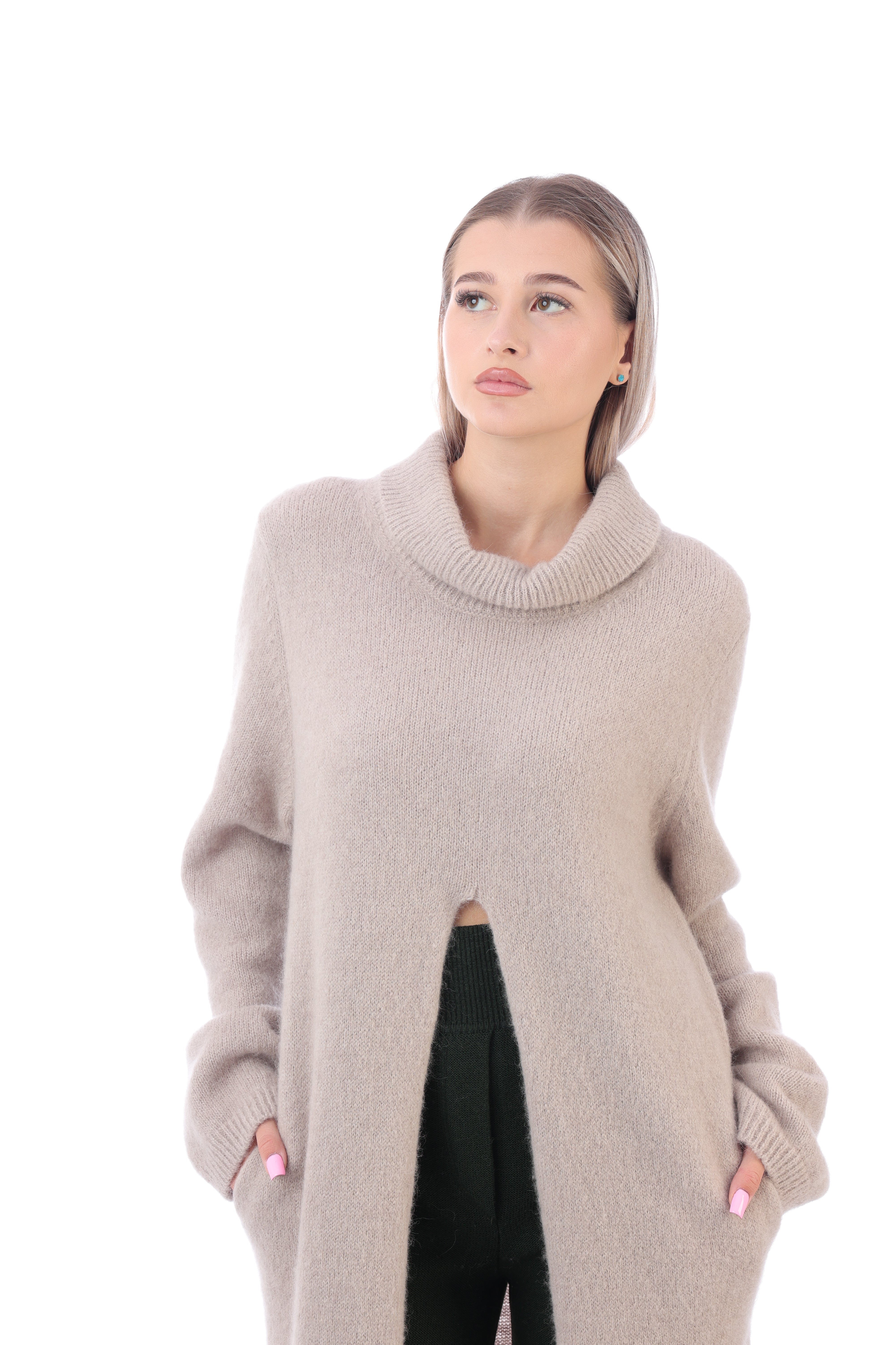 Long Roll  Splited Jumper